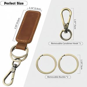 Personalized Leather Keychain, Custom Keychain with Name, Vintage Style, <b>Valentine</b> <b>Day</b> <b>Gifts</b> <b>for</b> Men, <b>Husband</b>, Boyfriend - Product Image 6