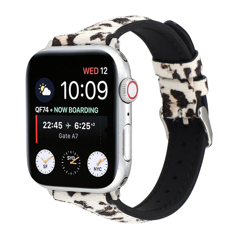 Western Style Leopard Bedrucktes Leder armband Smart Silikon Leder