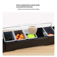 Bac à fruits commercial pour comptoir de bar, plusieurs compartiments, couvercle en plastique de qualité alimentaire, 3/4/5/6 plateaux intérieurs, sur mesure, poignées QH-Box