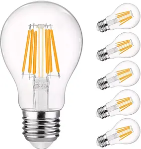 Hot-selling Linear IC Option A60 9W lighting Clear Glass LED Filament Bulb with CE ERP Approved