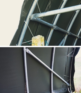 โรงเก็บของอุตสาหกรรมโครงสร้างเหล็กเดี่ยว PVC 650gsm พร้อมประตูม้วน สำหรับการเกษตรและการจัดเก็บยานพาหนะ - Product Image 5
