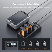 K&F Concept Convient aux appareils photo Canon EOS 1100D 1200D, chargeur LCD 3 emplacements et ensemble de 3 batteries rechargeables LP-E10 pour appareil photo Canon