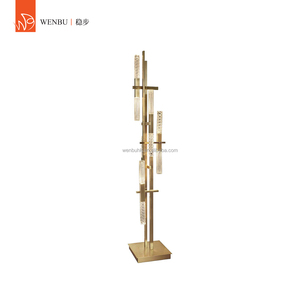 Lampe de sol de luxe en verre cristal LED linéaire pour villa, salon, hôtel, salle de séjour - Product Image 1
