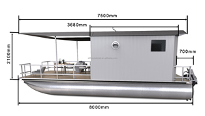 Allhouse sang trọng nhôm thuyền du thuyền nhỏ phao Nhà thuyền phía ngoài cao tốc thuyền thể thao nước giá rẻ buồm cao tốc thuyền - Product Image 4