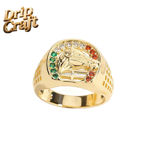 Anillo <span class=keywords><strong>de</strong></span> Hombre con Cabeza <span class=keywords><strong>de</strong></span> Caballo Chapado en Oro <span class=keywords><strong>de</strong></span> Moda, Inspirado en la Estatua <span class=keywords><strong>de</strong></span> la Libertad, Religioso, <span class=keywords><strong>de</strong></span> San Judas, para Boda, Compromiso, Fiesta, Anillos Finos - Product Image 2