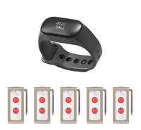 Système de radiomessagerie sans fil Transmetteur de clavier tactile Bracelet d'appel de serveur Récepteur de bracelet pour resta