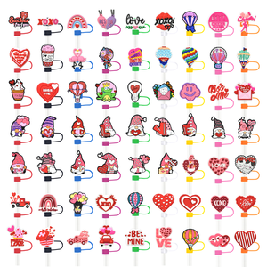 Copri bevande occidentali per Scrunchie di san valentino in paglia Toppers con paglia di san valentino alla rinfusa bicchieri di paglia - Product Image 1