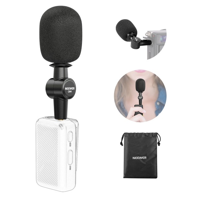 NEEWER CM4 3.5mm TRS Omnidirectional Mini Microphone for DSLR Camera Recorder Vlog Podcast Interview