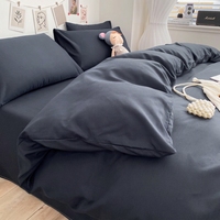 Parure de lit en coton lavé, couleur unie, housse de couette, style moderne et minimaliste, textile de maison pour chambre à coucher