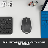 Nuevo Ratón Inalámbrico Multidispositivo Logitech M720 Triathlon con Desplazamiento Hiper-Rápido, Batería de 24 Meses, Bluetooth y USB Unifying para PC