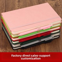 Carnet A5 en similicuir à couverture rigide, reliure sans fil, impression de logo, bande élastique, pour usage professionnel, cadeau, bloc-notes/agenda - Vente en gros