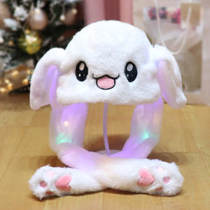 Airbag Oreilles de Lapin Chapeau Lumineux et Tremblant Filles Filet Rouge Cadeau <span class=keywords><strong>pour</strong></span> Scène Décontractée - Product Image 3