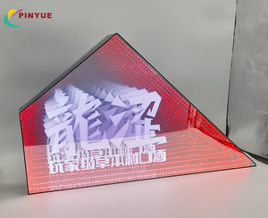 กล่องไฟอะคริลิค LED แบบ 3 <span class=keywords><strong>มิติ</strong></span> ลายอินฟินิตี้ <span class=keywords><strong>พ</strong></span>ร้อมไฟนีออน RGB หลายชั้น สำหรับโฆษณาในบาร์และไนท์คลับ - Product Image 2