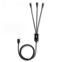 Logo lumineux PD Charge rapide 3 en 1 Câble de données multifonctionnel Téléphone portable Charge sûre et rapide pour Type C Micro 8P