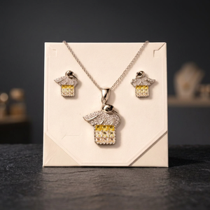 Pendentif en forme de cygne avec pierre précieuse verte au centre, en argent sterling 925, motif oiseau, ensemble collier et boucles d'oreilles, bijoux minimalistes pour femmes - Product Image 2