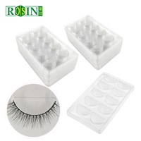 Plateau à cils personnalisé transparent, plateau à cils en plastique, plateau à cils avec couvercle, boîte en carton avec étiquette privée et plateau à cils intérieur