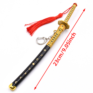 Llavero de espada de juguete de anime de aleación de zinc con funda desplegable, modelo <span class=keywords><strong>Touken</strong></span> Ranbu Mikazuki Munechika de 23 cm, ¡novedad! - Product Image 5
