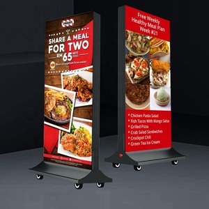 Sáng Đứng Movable LED Double-Sided Dọc Frameless UV Mềm Phim Vải Hộp Ánh Sáng Battery Powered Biển Quảng Cáo Hiển Thị - Product Image 2