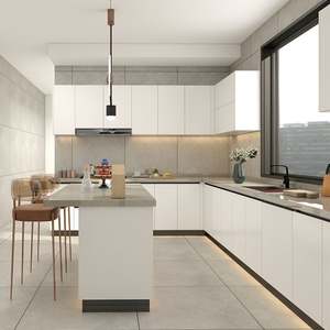 Modern Kitchen Island <b>Cabinet</b> Solid Wood Carcase Stainless Steel Marble Custom Size Includes Sink-<b>For</b> Home Project Use - Product Image 2