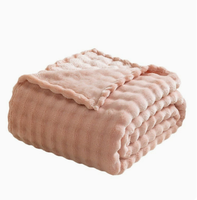 Meistverkaufte Einfarbige Bubble-Texturierte Flanell-Fleece-Decke 3D Bubble Plüsch-Decke Superweich für Sofa Bett Büro Nickerchen