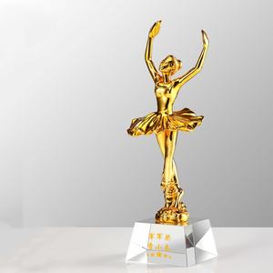 クリスタルガラス賞トロフィープラークスポーツメダルレジンダンス音楽カスタマイズされたロゴで印刷された安いトロフィー賞 - Product Image 6