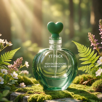 Flacon compte-gouttes en verre en forme de cœur unique, best-seller, 30 ml, dégradé rouge, avec bouchon compte-gouttes rose en forme de cœur