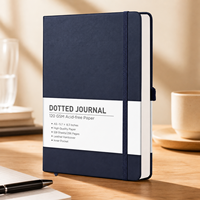 Carnet de notes professionnel OEM en cuir PU avec reliure cousue, sangle en PP, bleu foncé, couverture rigide, journal quotidien de haute qualité, directement de l'usine
