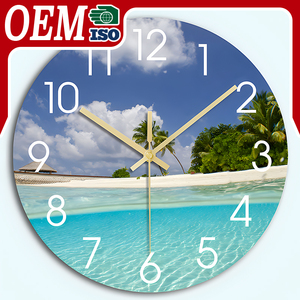 Stile di vendita caldo 30cm spiaggia Mdf orologio <span class=keywords><strong>da</strong></span> parete adatto per <span class=keywords><strong>cucina</strong></span> all'aperto decorazione della casa soggiorno orologio <span class=keywords><strong>da</strong></span> parete al quarzo - Product Image 1