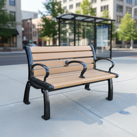 Fauteuil de jardin 3 places moderne en aluminium moulé robuste, avec lattes en HDPE recyclé, imperméable, anti-décoloration, écologique et durable