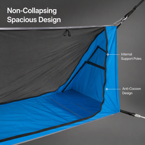 Version améliorée Tente de <span class=keywords><strong>voyage</strong></span>, hamac, auvent multifonctionnel, installation facile, conception anti-moustiques suspendue, pour camping et randonnée, avec cordes - Product Image 2