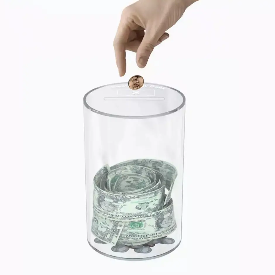 Unopenable Acryl Clear Saving Geld Spaarpot Voor Jongens Meisjes Kids Volwassen Gift, Jar Voor Coin Cash Rekeningen