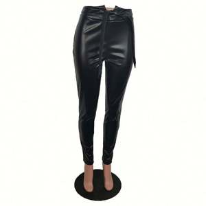 Leggings en cuir taille basse pour femme, pantalon sexy, push up, fitness, décontracté - Product Image 5