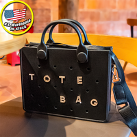 Sac fourre-tout de plage léger en EVA pour femme, avec breloques de chaussures DIY, sac à main étanche et tendance pour les vacances à la plage, sacs à main pour femme avec breloques pour sabots