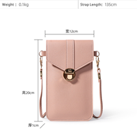 Pochette universelle en cuir PU pour téléphone portable, sacs à bandoulière pour femmes, sac à main pour téléphone portable avec écran tactile