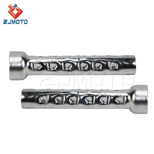 Knalpot baja sepeda motor, 2 buah 8 inci 200mm peredam suara dapat dilepas untuk Harley Honda Yamaha India 2 "OD Drag - Product Image 3