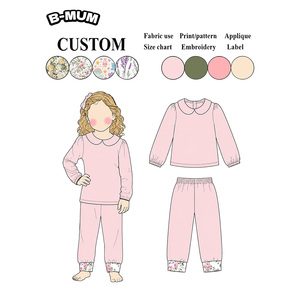 Breathable Cotton Spandex Long Sleeve Floral Print Sleepwear For Boys Girls Daily Home Wear Kids Pajamas Set OEM Wholesale