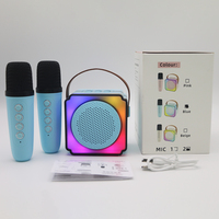 Mini machine de karaoké portable avec 2 microphones jouets de haut-parleur de musique interactifs pour enfants pour téléphone portable en plastique