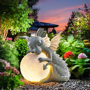 Statue de dragon en résine imperméable pour <span class=keywords><strong>jardin</strong></span> extérieur, décoration <span class=keywords><strong>solaire</strong></span> LED - Product Image 5