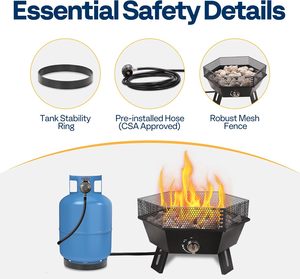 High Quality Stainless Steel Propane Gas <strong>Fire</strong> <strong>Pit</strong> with 58000BTU Power for Outdoor <strong>Camping</strong> - Product Image 2
