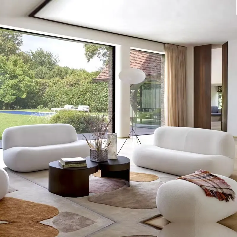 Sofá moderno de sala de estar, conjunto de sofá simples com tecido de veludo