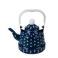 Bouilloire en fonte émaillée grande capacité, style cloche ancienne, avec sifflet, motif floral géométrique, compatible gaz et induction, écologique
