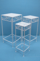 Étagère moderne à fleurs blanches en métal, décoration de maison à 3 niveaux,