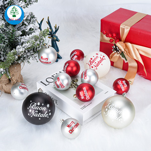 Set di Palline Natalizie Personalizzate con Stampa di Lettere, Classiche Rosse e Argento Opaco con Scritta '<span class=keywords><strong>Buon</strong></span> <span class=keywords><strong>Natale</strong></span>', Decorazioni per Albero di <span class=keywords><strong>Natale</strong></span> - Product Image 2
