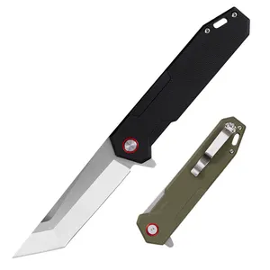 Bán buôn D2 thép gấp dao Tanto lưỡi G10 xử lý chiến thuật săn bắn ngoài trời Pocket Knife Messer