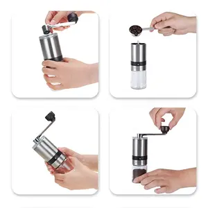 Wholesale Design Coffee Utensils Stainless Steel Body Ceramic Burr Adjustable Hand Manual Coffee Grinder Mill