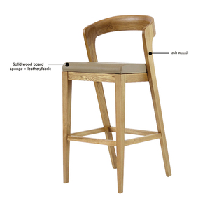 <span class=keywords><strong>Chaise</strong></span> haute de <span class=keywords><strong>bar</strong></span> moderne de luxe pour hôtels, cafés, restaurants, meubles de salle à manger en <span class=keywords><strong>bois</strong></span> rembourrés, dossiers confortables pour le café - Product Image 5