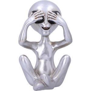 Trois extraterrestres sages WXA08 Ne pas voir Ne pas écouter Ne pas parler alien Résine Artisanat Ornements - Product Image 4