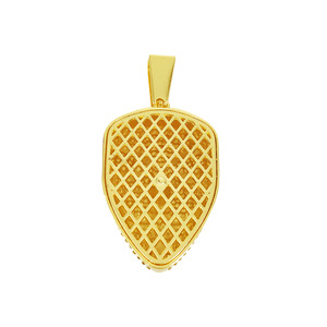Collana con Ciondolo a Maschera di Strass, Catena Cubana con Zirconi, Placcata in Oro, Gioielli Hip Hop per Feste - Product Image 3