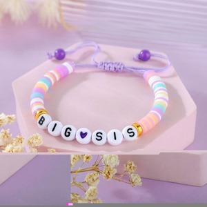 2026 New Bohemian Cute Handmade Colored Soft Pottery Letter Beads Simple Weaving <strong>Sisters</strong> <strong>Bracelet</strong> - Product Image 4