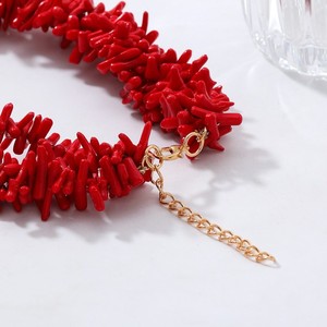 <span class=keywords><strong>Collana</strong></span> Bohémien Fatta a Mano Multistrato con Ciondolo a Ramo d'Albero Rosso e <span class=keywords><strong>Perle</strong></span> per Donne, Gioiello Estivo da Spiaggia - Product Image 5